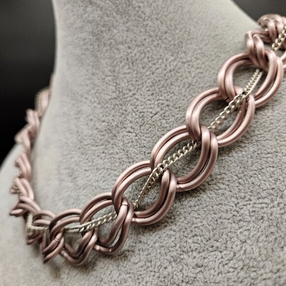 Sabika Rose Gold & Silver Chain Necklace - Picture 9 of 10